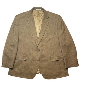 Men's Lauren by Ralph Lauren Blazer 50R 100% Wool Brown Sport Coat Jacket